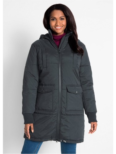 Padded coat black hooded - padded,